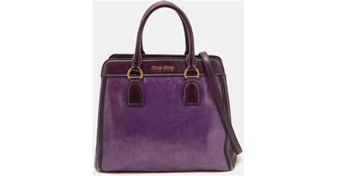 miu miu two tone leather tote